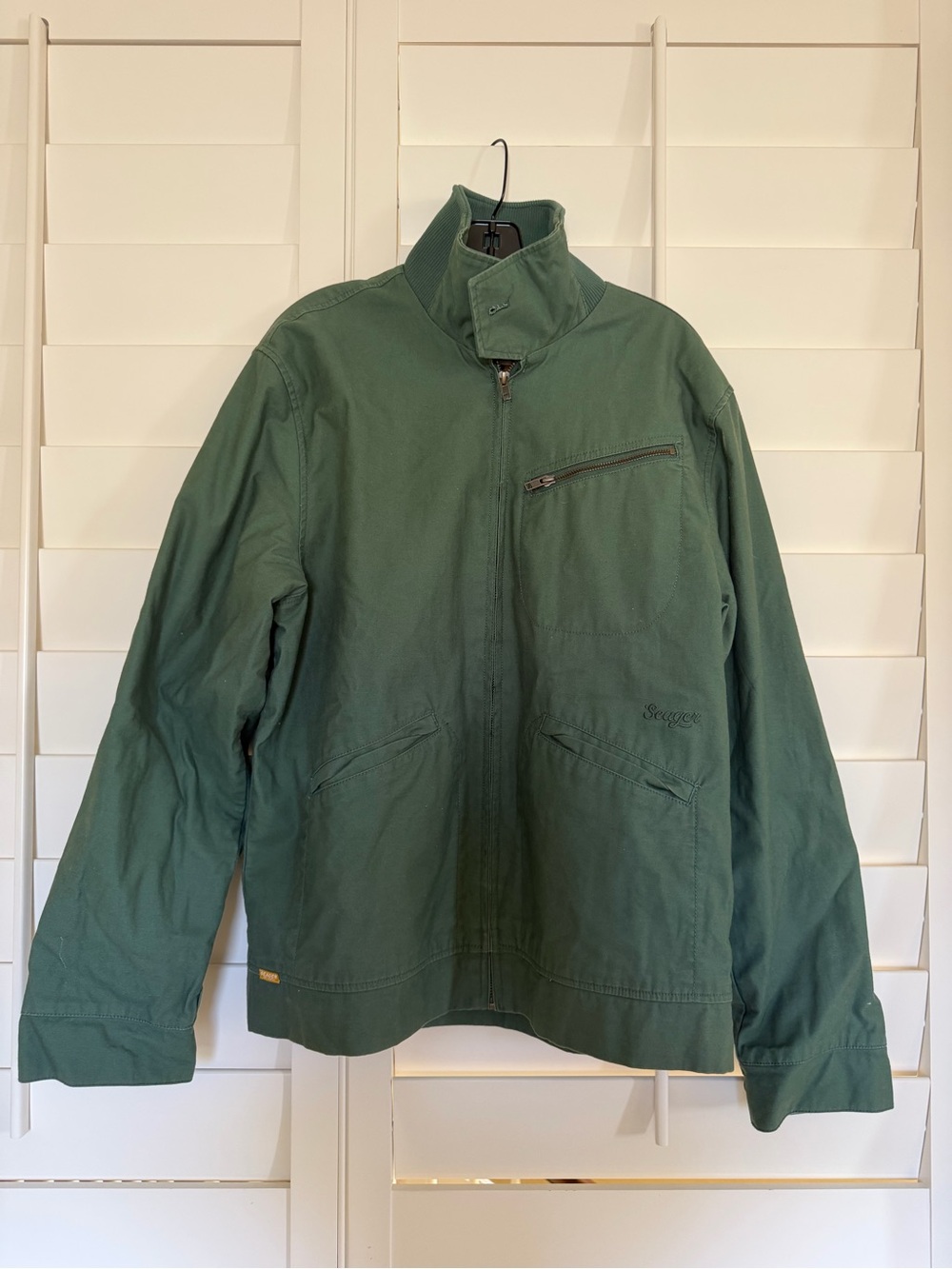 Men's Military-Style Field Jacket in Forest Green
